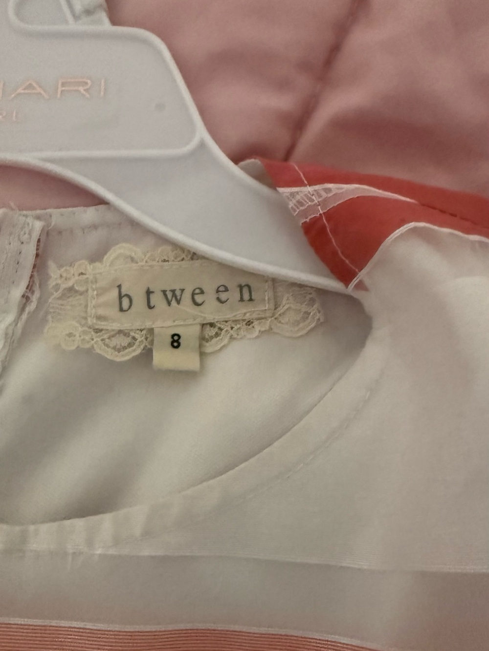 btween Pink and Cream Lace-Trim Chemise